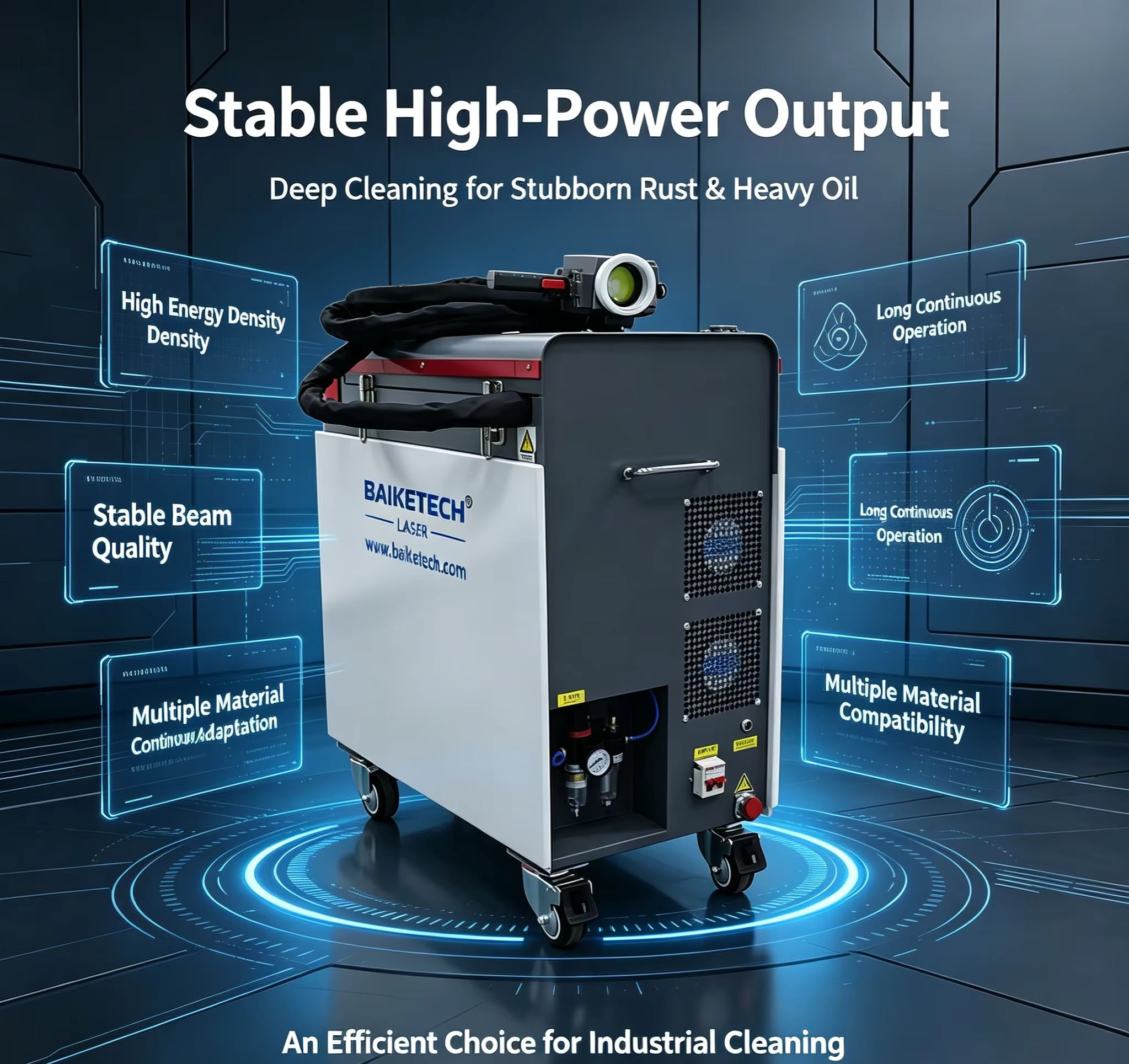 Industrial Laser For Cleaning - آلة تنظيف بالليزر المستمر للألياف، منظف