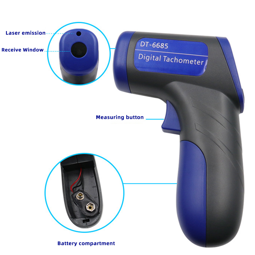 Industrial Laser Tachometer - عدم الاتصال الأشعة تحت الحمراء ليزر