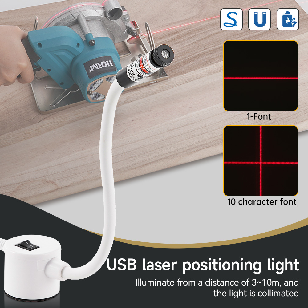 Industrial Laser Beam - USB بالطاقة ضوء الليزر الأحمر الخياطة