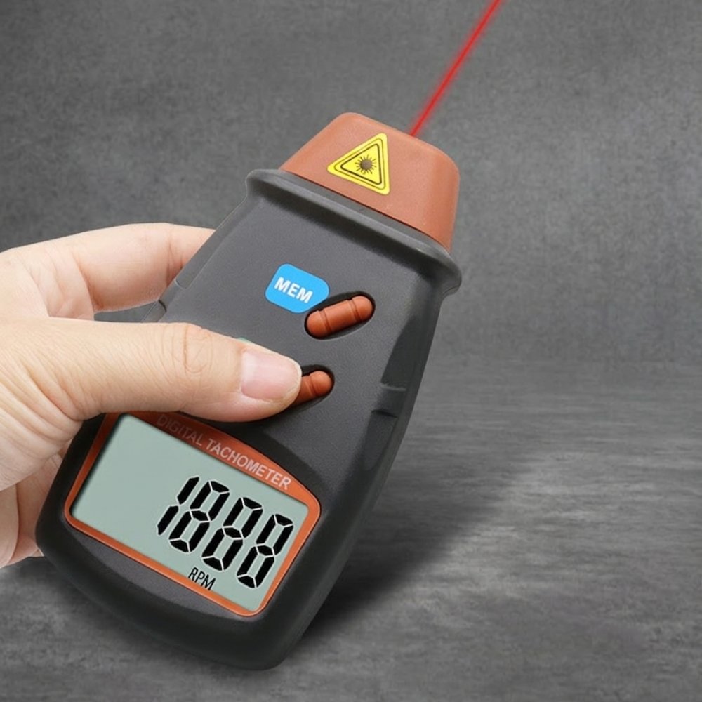 مقياس سرعة دوارة رقمي بالليزر، - مراجعة Industrial Laser Tachometer وسعره